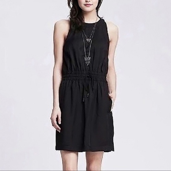 Banana Republic Dresses & Skirts - BANANA REPUBLIC Black Smocked Drawstring Dress "Lucia" w/ Pockets